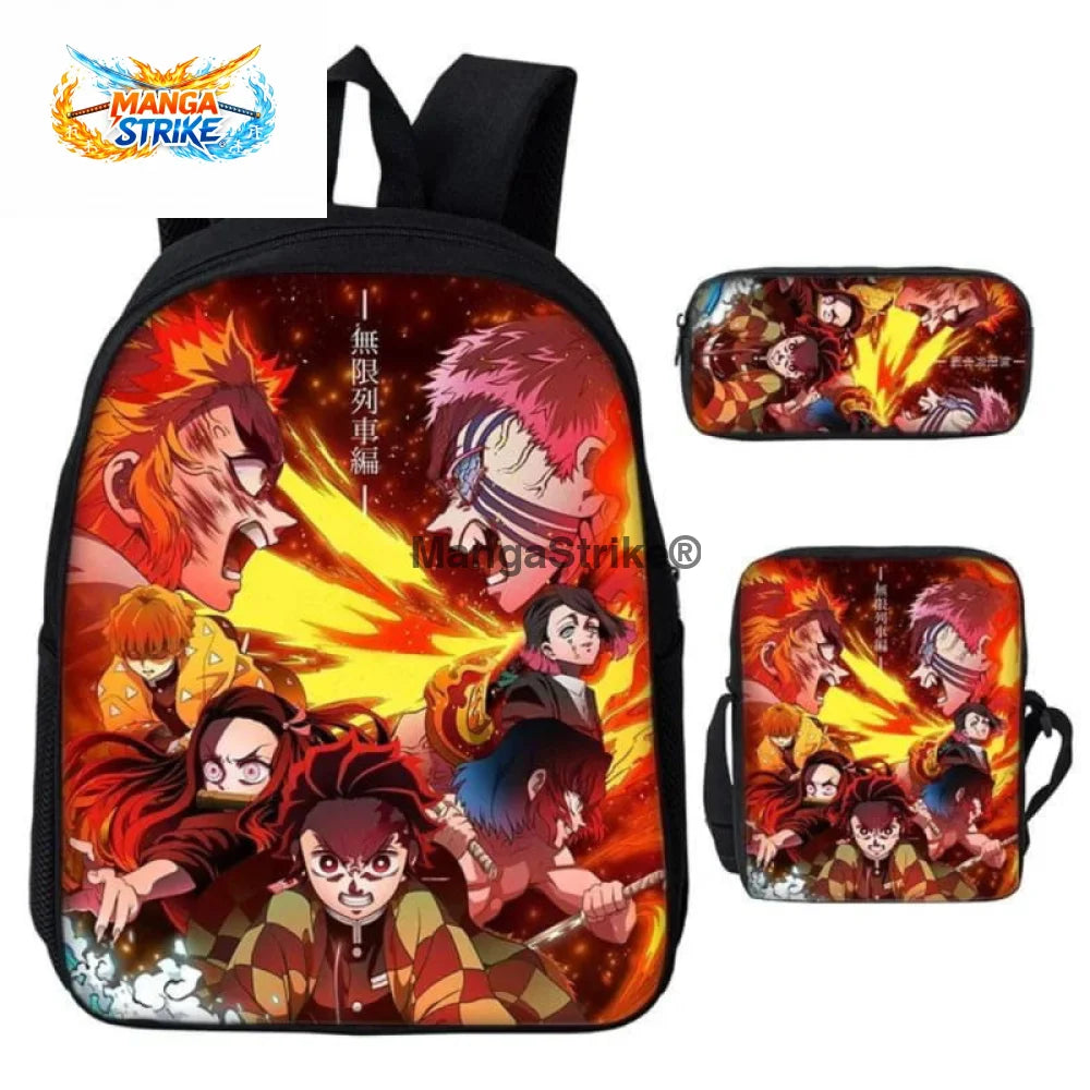 Cartable Demon Slayer - avec Trousse et Sacoche Train de L’Infini Bataille Finale