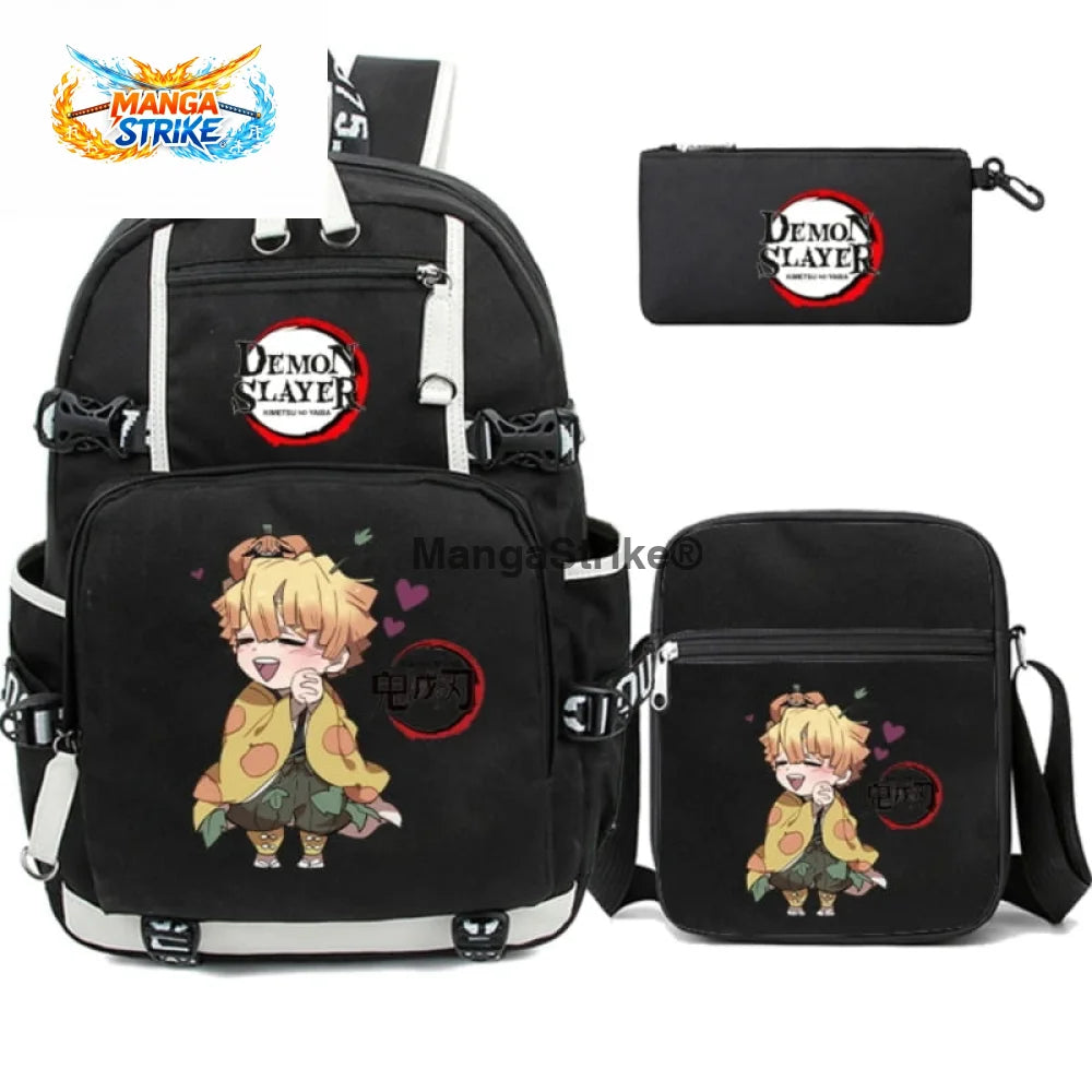 Cartable Demon Slayer - avec Trousse et Sacoche Zenitsu