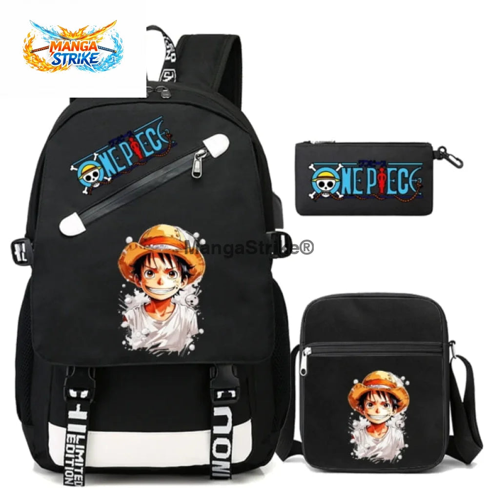 Cartable One Piece - avec Trousse et Sacoche Luffy