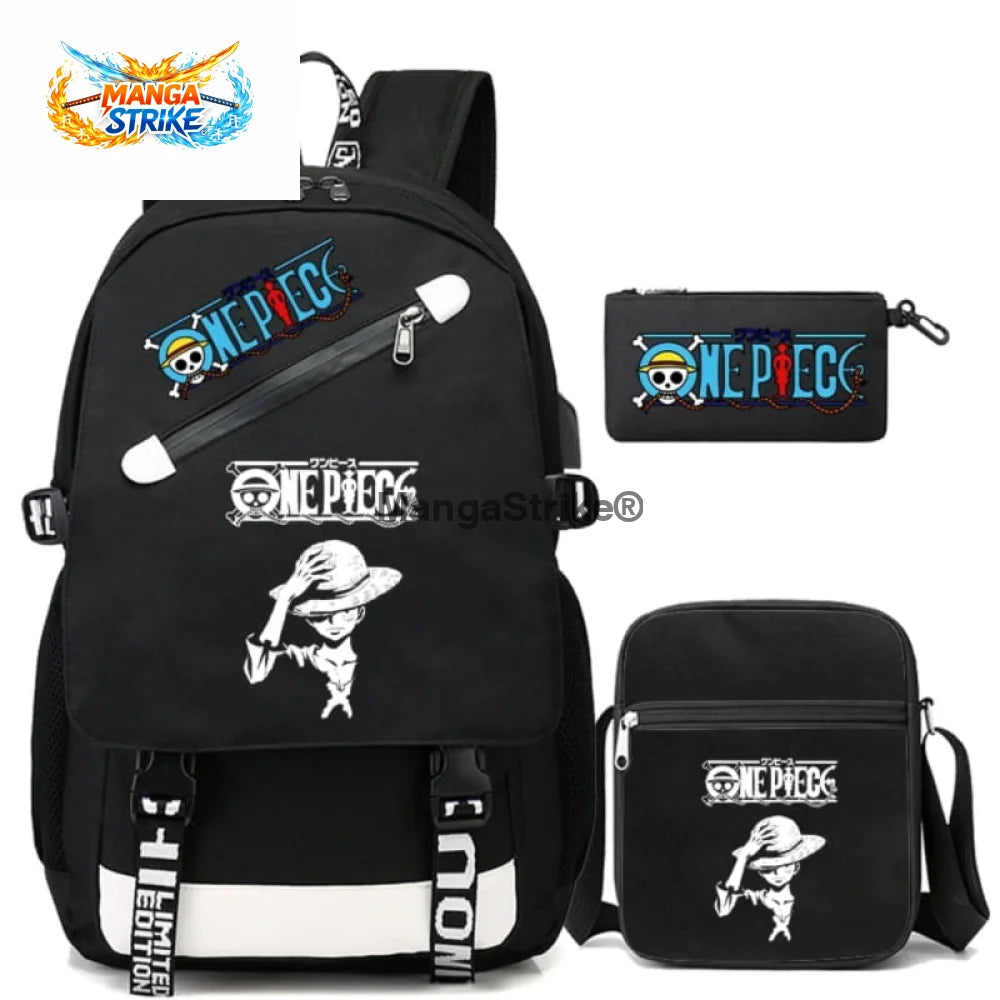 Cartable One Piece - avec Trousse et Sacoche Monkey D. Luffy
