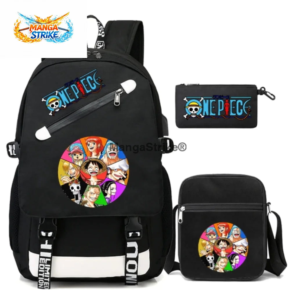 Cartable One Piece - avec Trousse et Sacoche Mugiwara