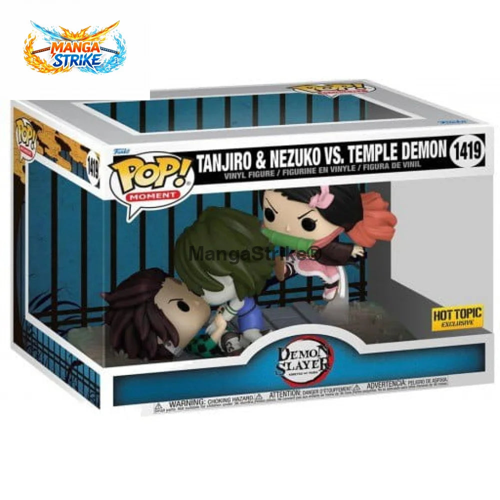 Figurine POP Demon Slayer - Tanjiro & Nezuko vs Le Démon du Temple