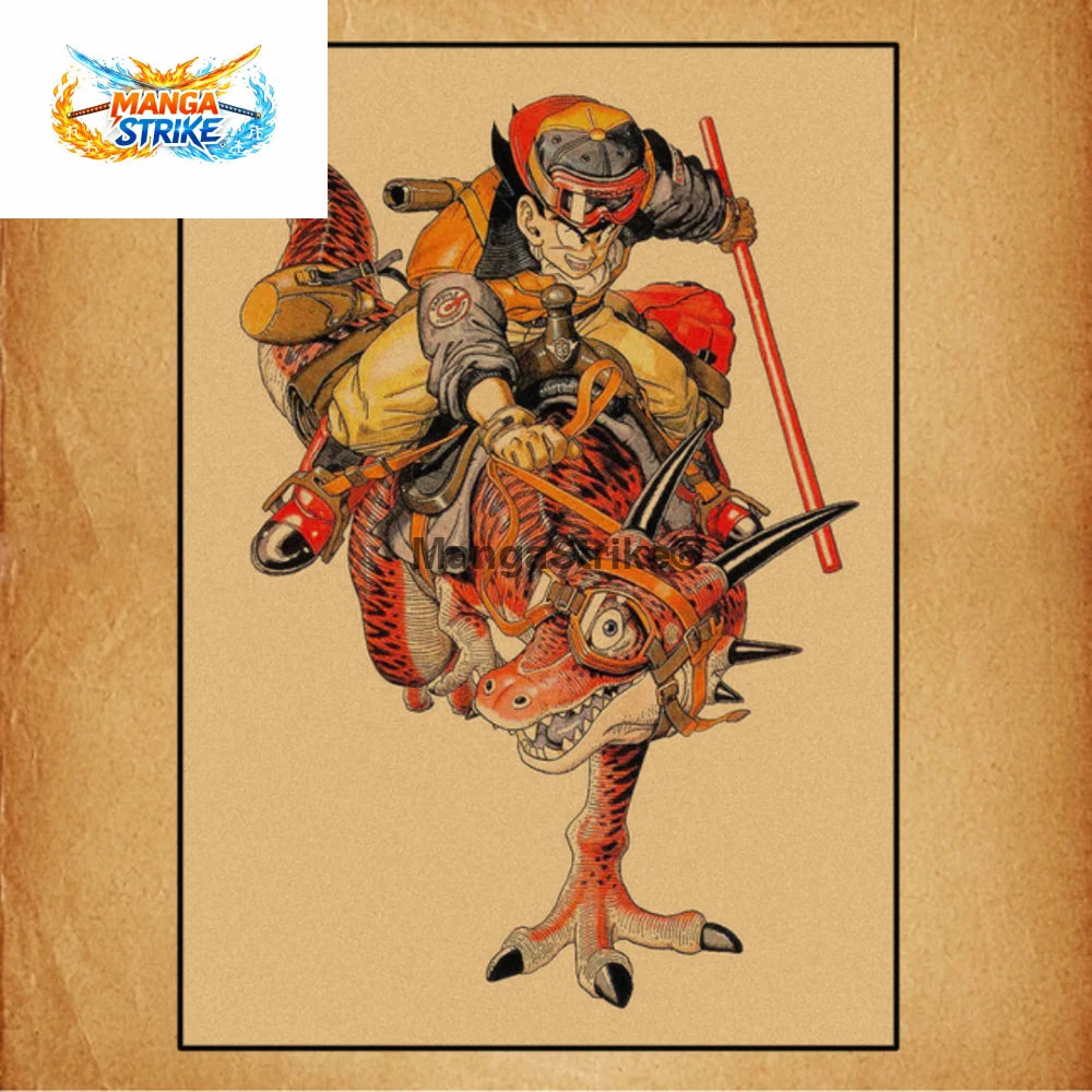 Poster Dragon Ball Z - Goku ’Dinosaure’ - Son Goku