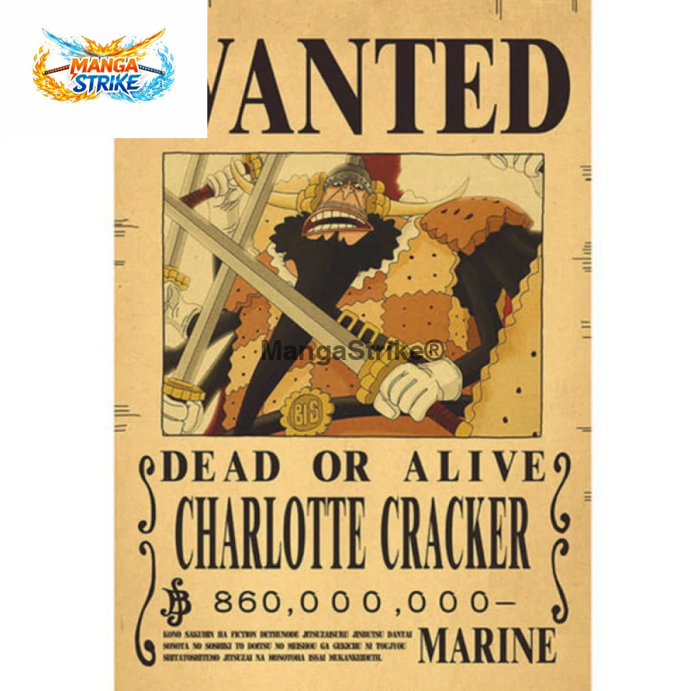 Poster One Piece - Wanted Cracker - Poster Wanted Charlotte Cracker