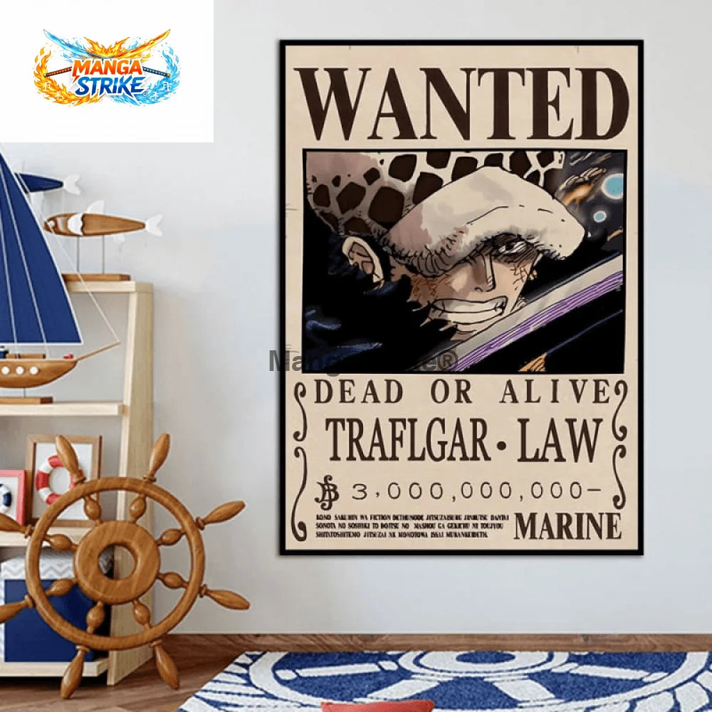 Poster One Piece - Wanted Trafalgar D. Water Law - Poster Wanted Trafalgar D Water Law - bijoux