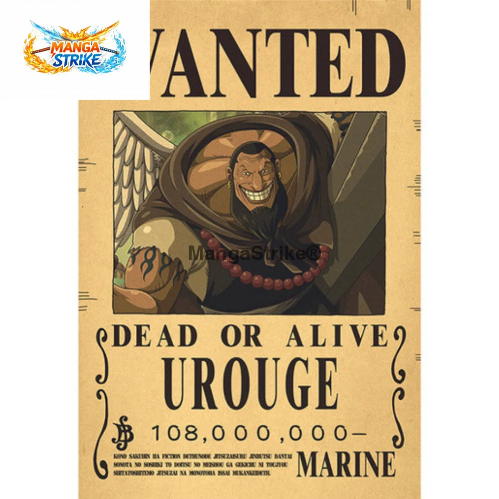 Poster One Piece - Wanted Urouge - Poster Wanted Urouge