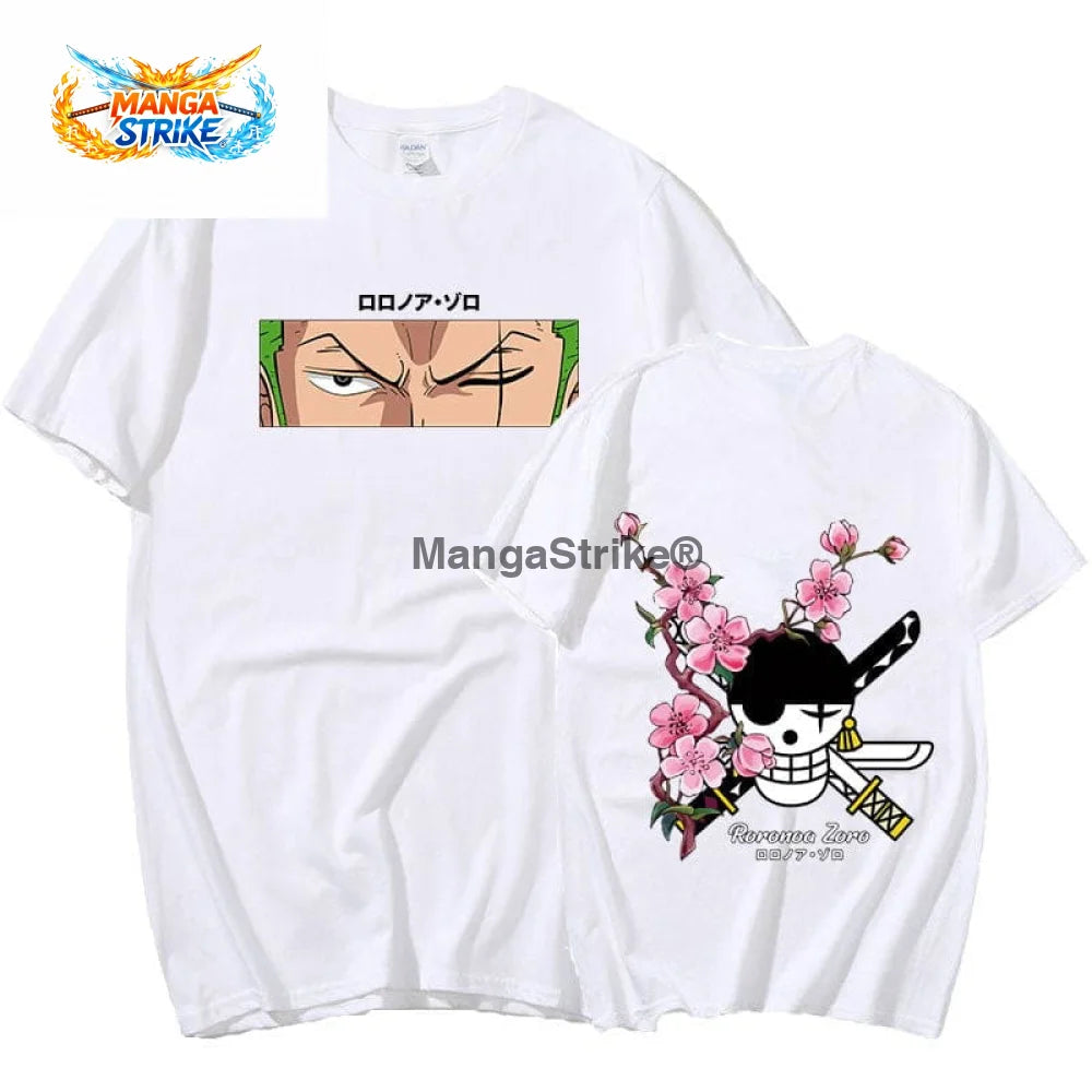 T-Shirt One piece - Pirate Roronoa Zoro - Blanc / S
