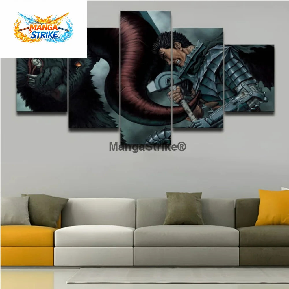 Tableau Berserk - Guts Vs Zodd - Moyenne taille: 20x35 20x45 20x55cm / Sans cadre - 1704