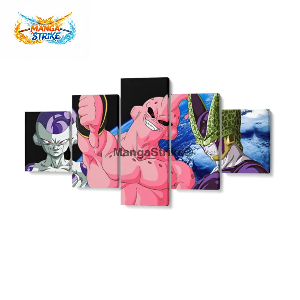 Tableau DBZ - Freezer x Boo x Cell - Moyenne taille: 20x35 20x45 20x55cm / Sans cadre - 1704