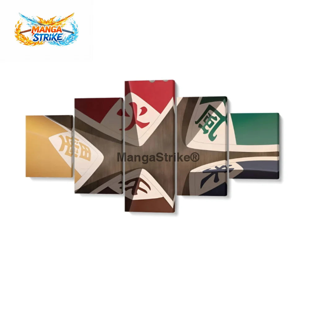 Tableau Naruto - Cinq Nations - Moyenne taille: 20x35 20x45 20x55cm / Sans cadre - 1704