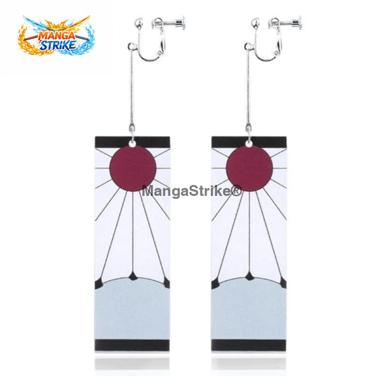 Boucles Demon Slayer - D’oreilles Soleil - Boucles d’oreilles Tanjiro ’Souffle du Soleil’ - bijoux