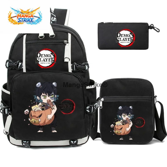 Cartable Demon Slayer - avec Trousse et Sacoche Hashibira Inosuke