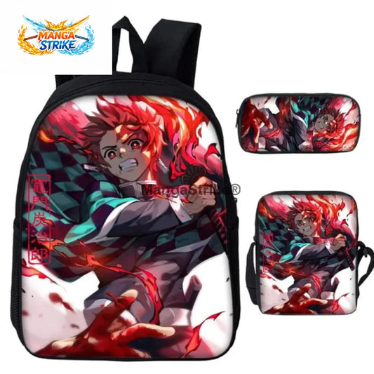 Cartable Demon Slayer - avec Trousse et Sacoche Le Souffle du Soleil