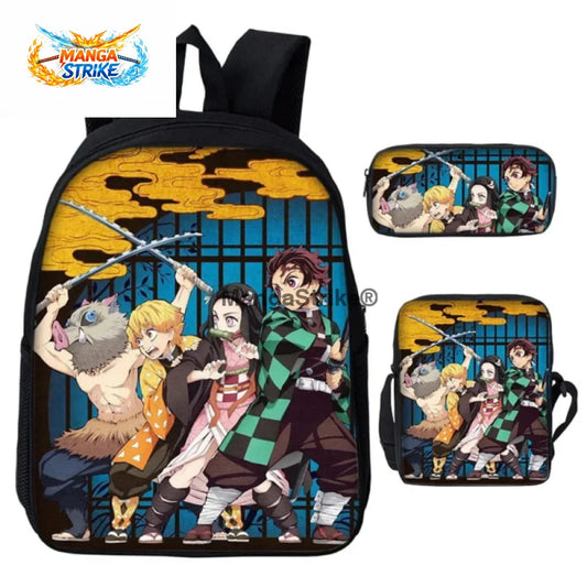 Cartable Demon Slayer - avec Trousse et Sacoche Pourfendeurs de Démon