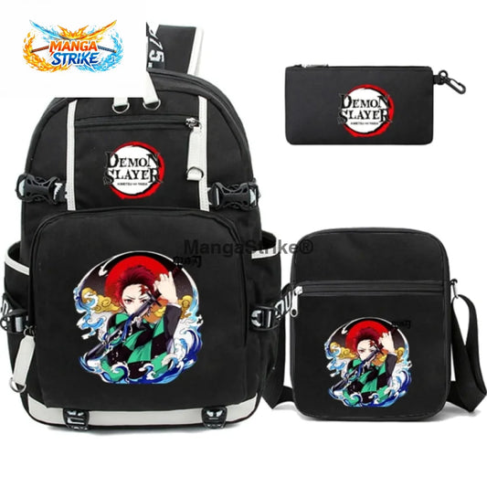 Cartable Demon Slayer - avec Trousse et Sacoche Tanjiro 1er Mouvement