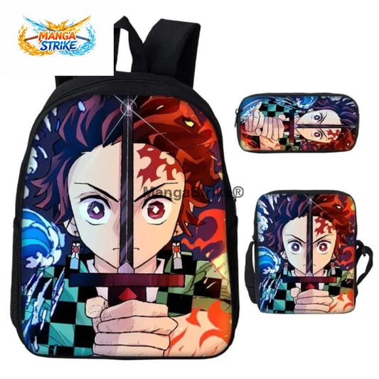 Cartable Demon Slayer - avec Trousse et Sacoche Tanjiro le Chasseur de Démon