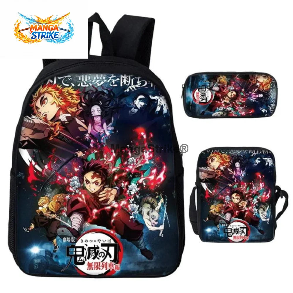 Cartable Demon Slayer - avec Trousse et Sacoche Tanjiro Le Train de L’Infini
