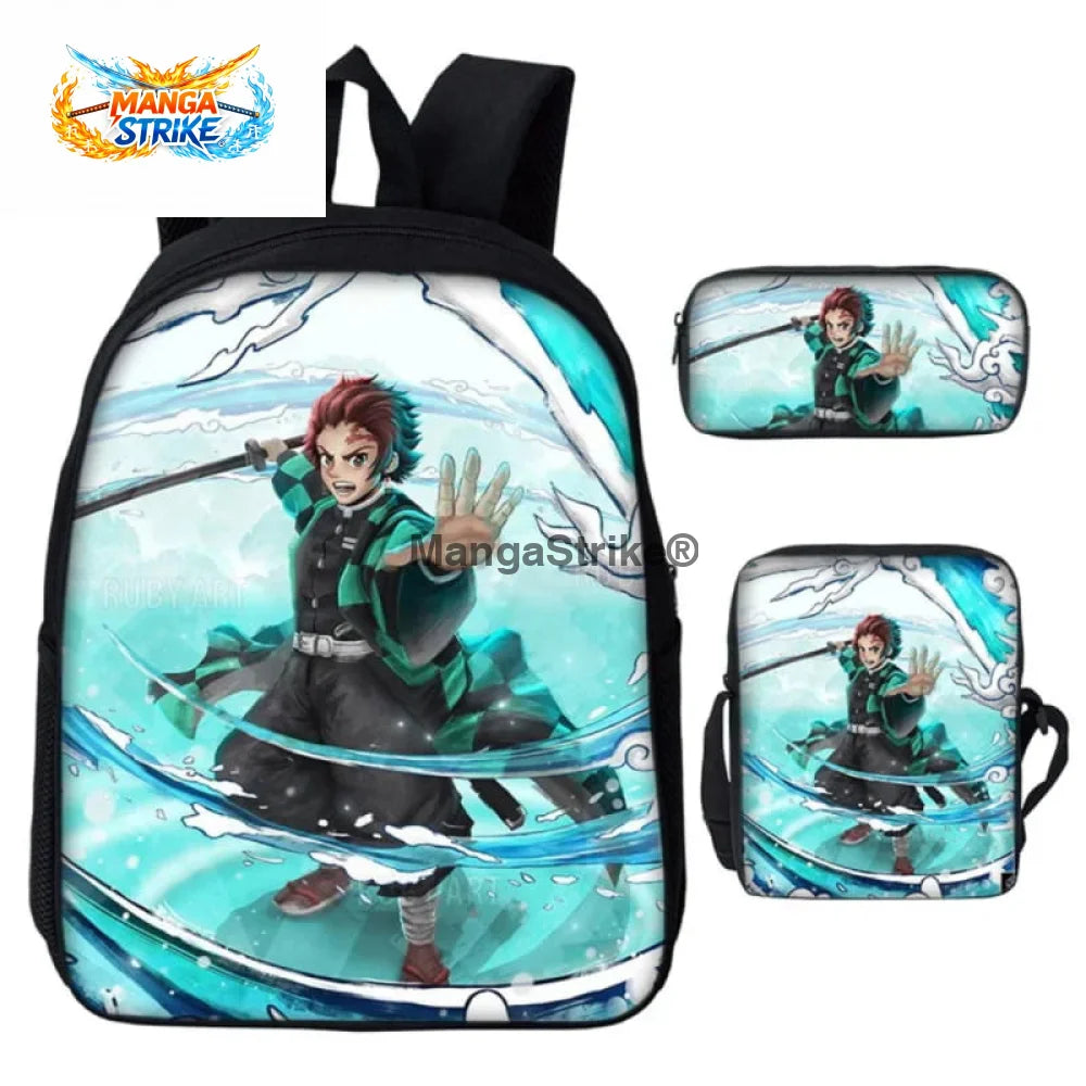 Cartable Demon Slayer - avec Trousse et Sacoche Tanjiro Souffle de l’Eau