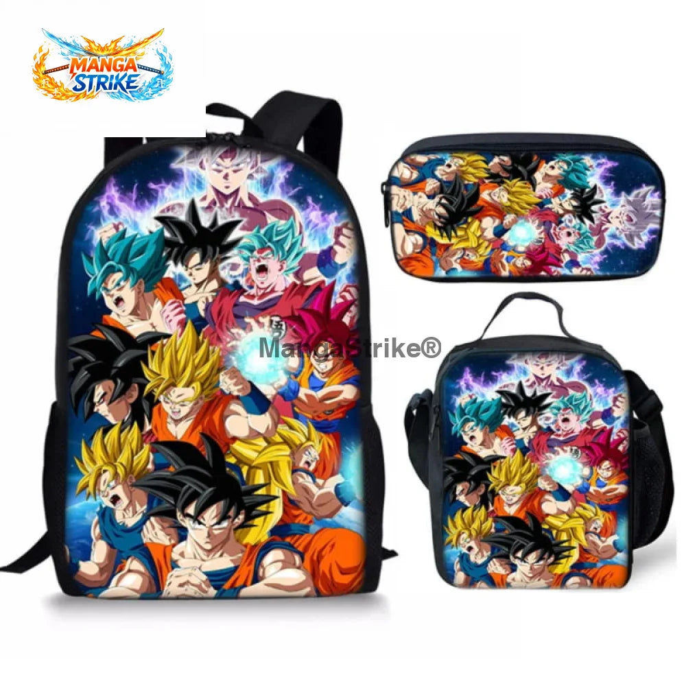 Cartable Dragon Ball Z - avec Trousse et Sacoche Goku’s Transformations