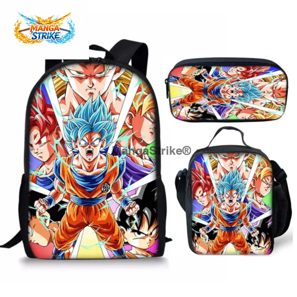 Cartable Dragon Ball Z - avec Trousse et Sacoche Les Transformations de Goku