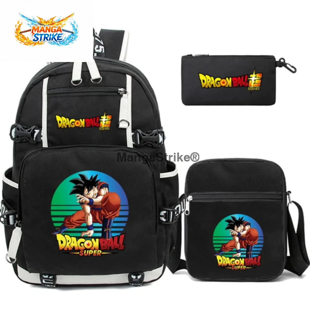 Cartable Dragon Ball Z - avec Trousse et Sacoche Son Goku DBS
