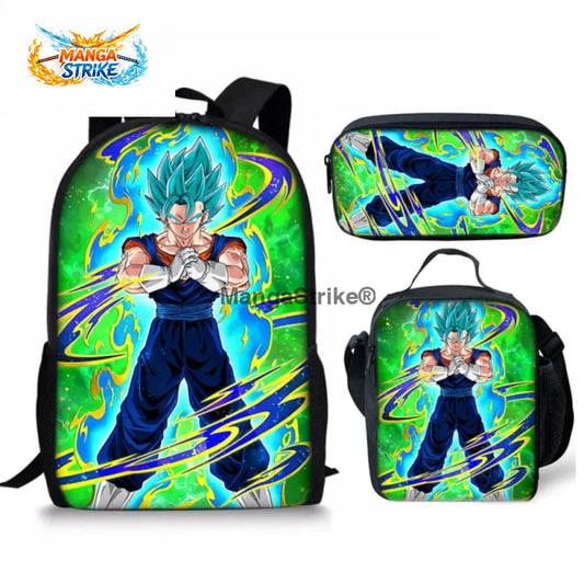 Cartable Dragon Ball Z - avec Trousse et Sacoche Vegeto SSJ Blue