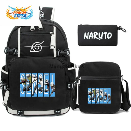 Cartable Naruto - avec Trousse et Sacoche Kakashi