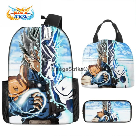 Cartable Naruto - avec Trousse et Sacoche Kakashi x Vegeta DBGT