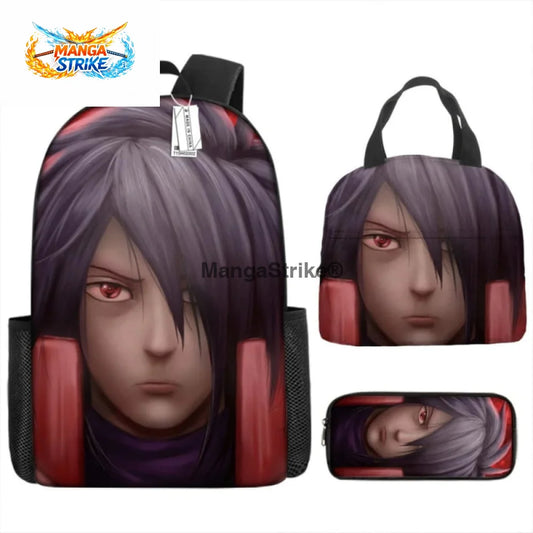 Cartable Naruto - avec Trousse et Sacoche Madara Uchiwa