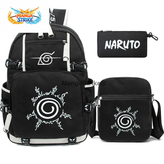 Cartable Naruto - avec Trousse et Sacoche Sceau du Démon Renard