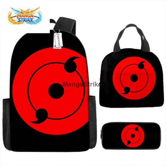 Cartable Naruto - avec Trousse et Sacoche Sharingan 2 Tomoe