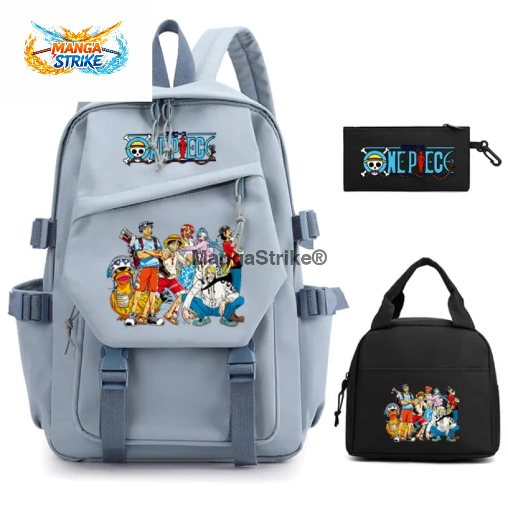 Cartable One Piece - avec Trousse et Sacoche Les Mugiwara à Alabasta