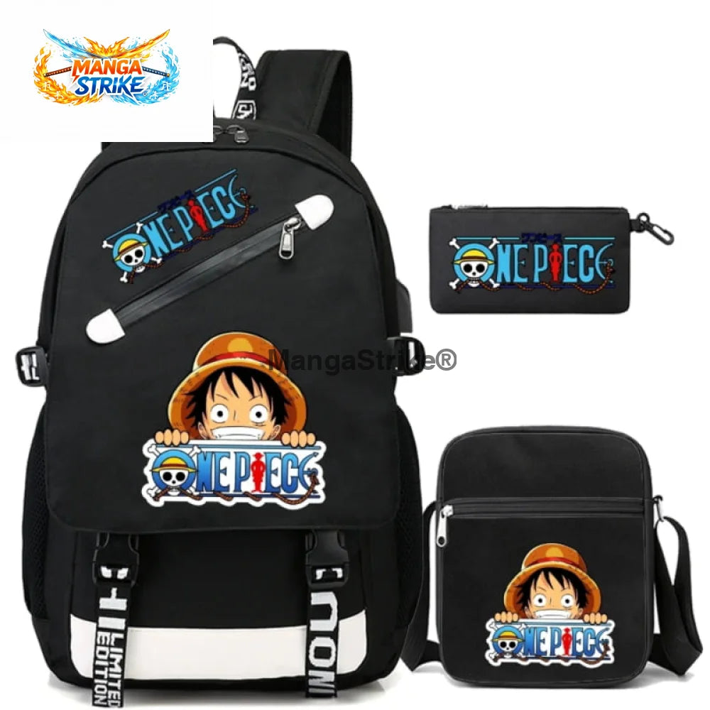 Cartable One Piece - avec Trousse et Sacoche Logo