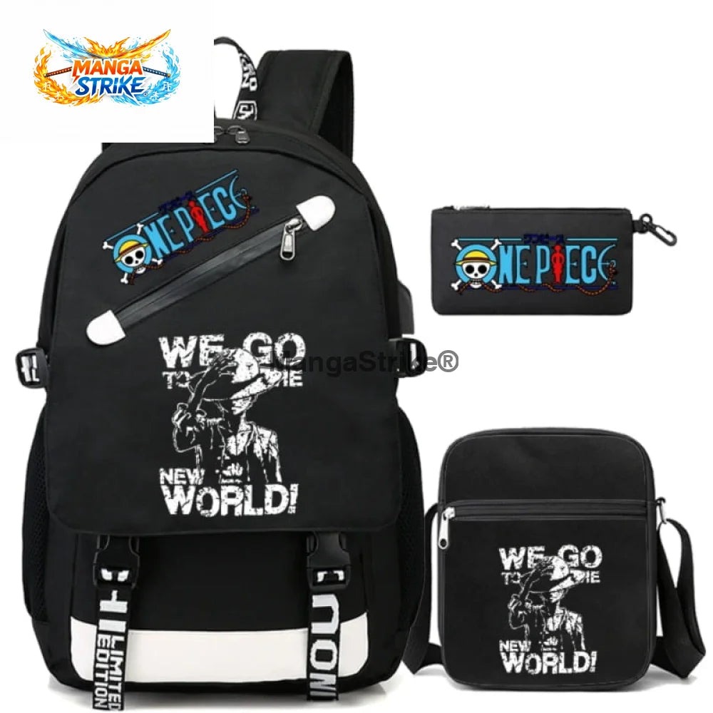 Cartable One Piece - avec Trousse et Sacoche Luffy New World