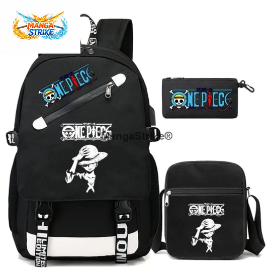 Cartable One Piece - avec Trousse et Sacoche Monkey D. Luffy