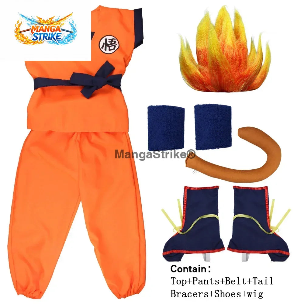 Cosplay Dragon Ball – Goku - Cosplay Goku - Perruque Orange / 90cm - 100cm