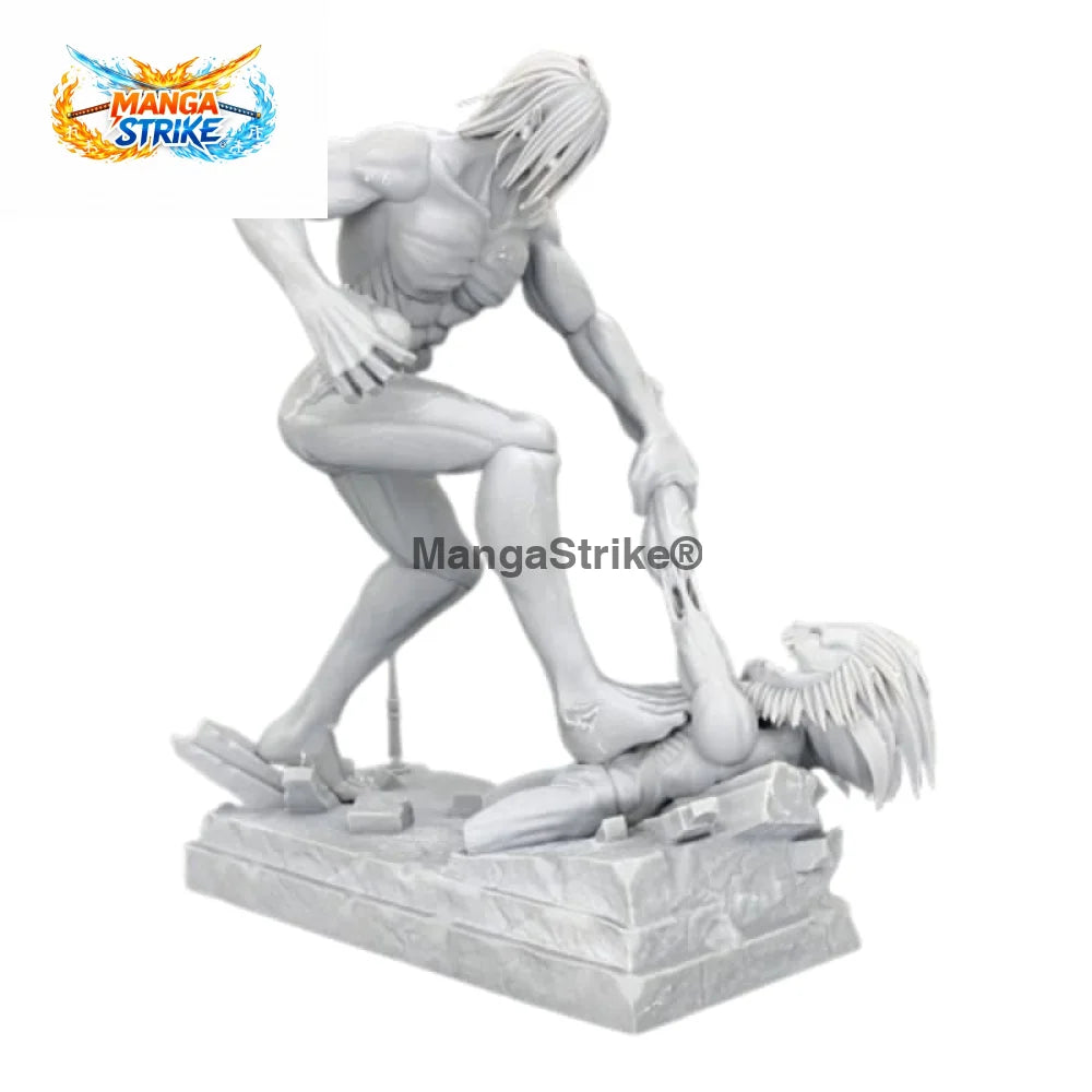Figurine Attaque des Titans - en résine du Titan Assaillant vs Titan Mâchoire - figurine