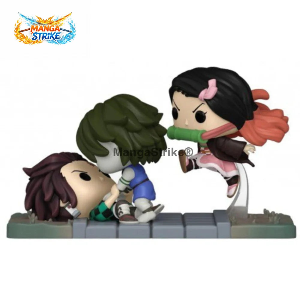 Figurine Pop Tanjiro et Nezuko vs Démon du Temple