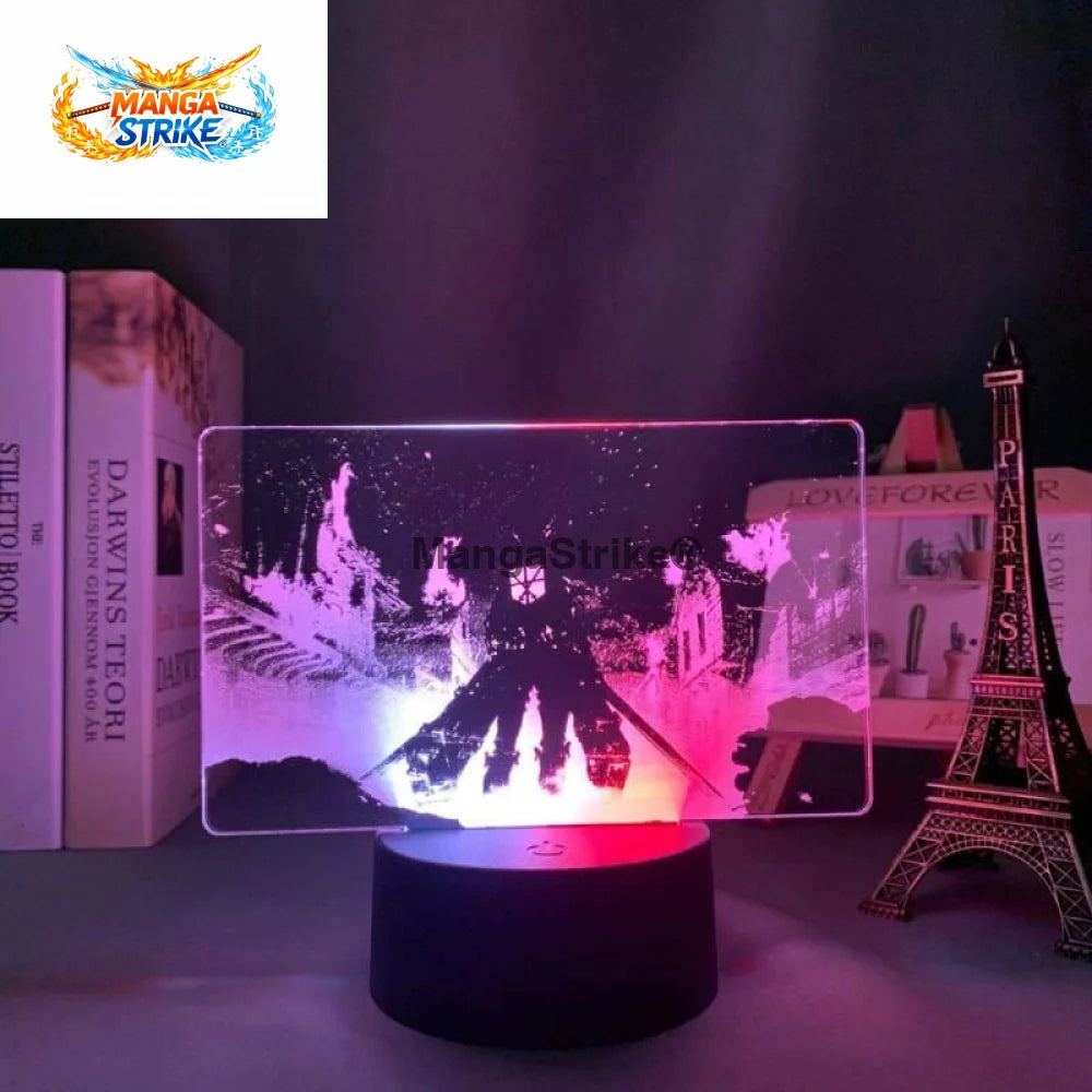 Lampe Attaque des Titans - LED Eren Jaeger Bicolore - Avec télécommande