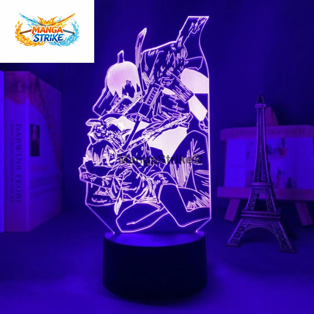 Lampe Chainsaw Man - LED Démon Flingue - Demon Flingue Vs Denji et Power