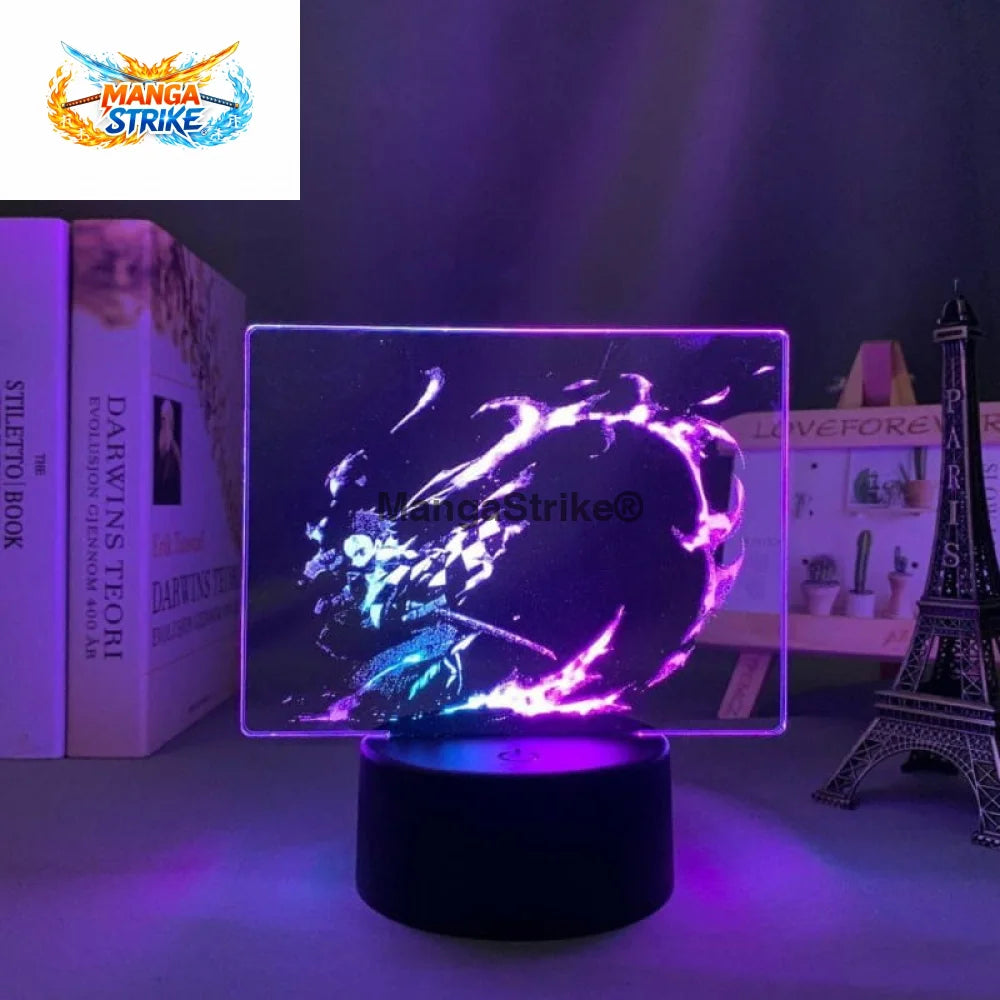 Lampe Demon Slayer - LED Tanjiro Kamado Flamme du Destin Bicolore - Avec télécommande