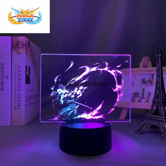 Lampe Demon Slayer - LED Tanjiro Kamado Flamme du Destin Bicolore - Avec télécommande