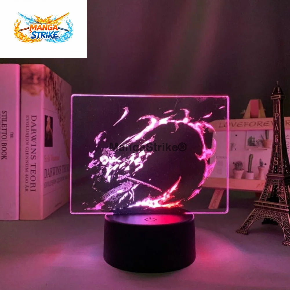 Lampe Demon Slayer - LED Tanjiro Kamado Flamme du Destin Bicolore - Avec télécommande
