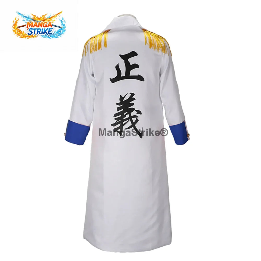 Marine Vice Admiral Cosplay Costume Kizaru Cloak Men Cloak Coat Suit - Blue / L