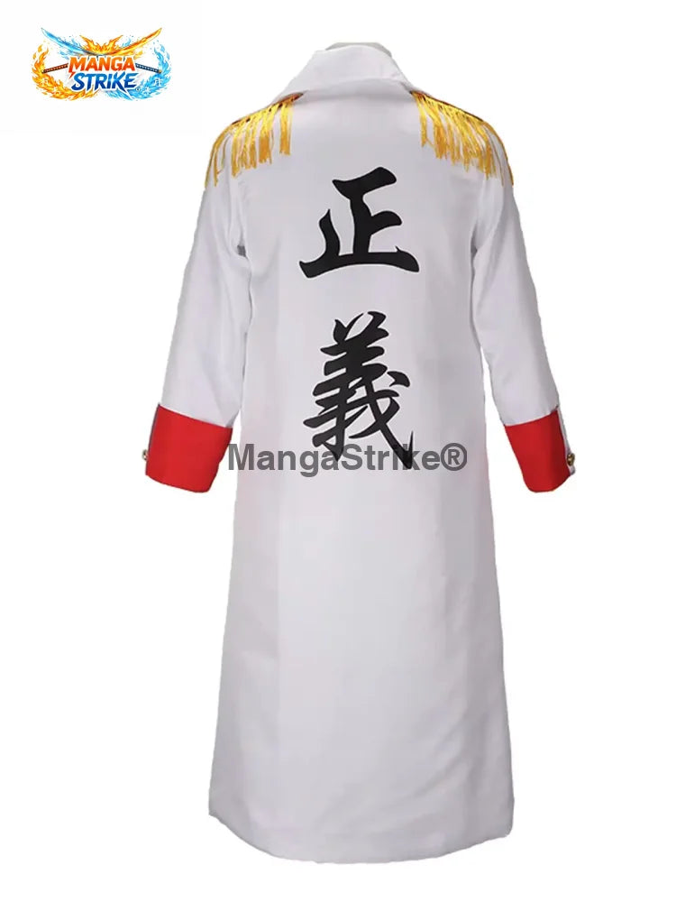 Marine Vice Admiral Cosplay Costume Kizaru Cloak Men Cloak Coat Suit - Red / S