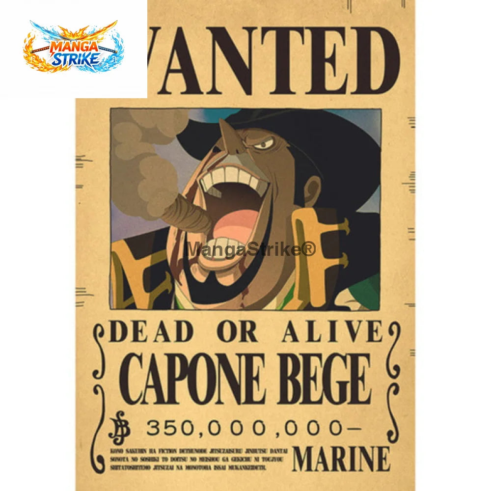 Poster One Piece - Wanted Capone Bege - Poster Wanted Capone Bege