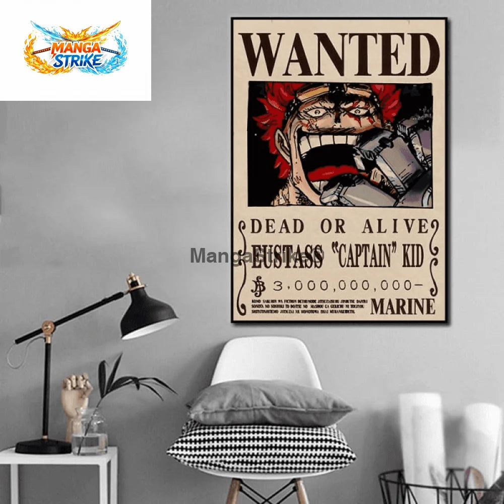 Poster One Piece - Wanted Eustass ’Captain Kid’ - Poster Wanted Eustass Kid - bijoux
