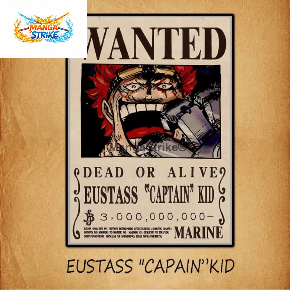 Poster One Piece - Wanted Eustass ’Captain Kid’ - Poster Wanted Eustass Kid - bijoux