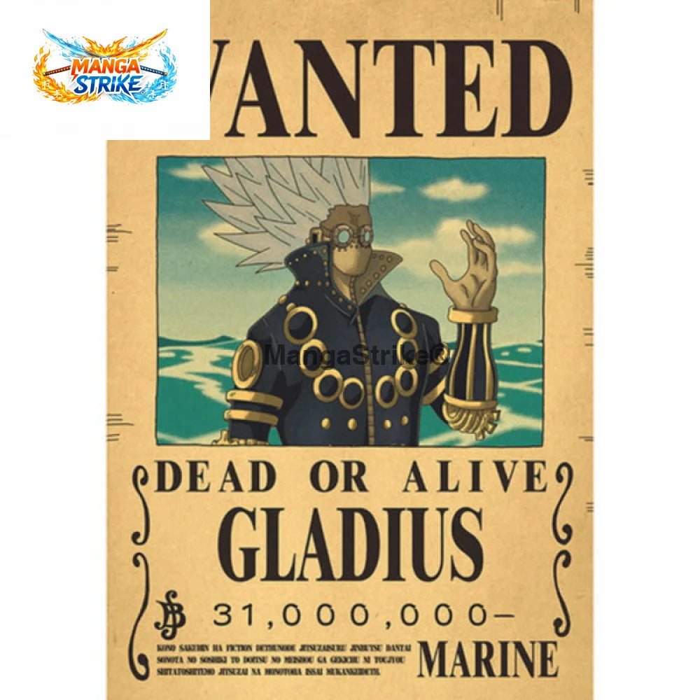 Poster One Piece - Wanted Gladius - Poster Wanted Gladius