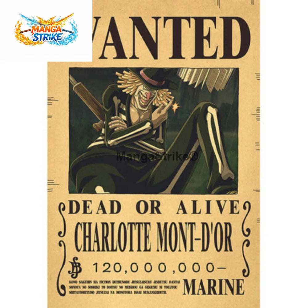 Poster One Piece - Wanted Mont d’Or - Poster Wanted Charlotte Mont d’Or